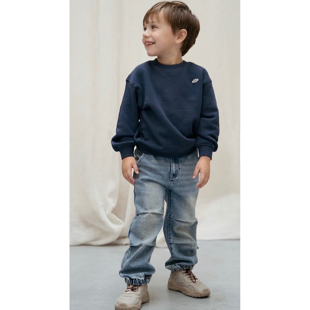 Daily Seven Kids Denim Parachute Wide Fit Jogger Jeans Blue 3-4Y 920423